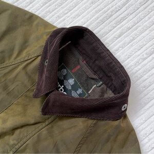 Barbour Khaki and Dark Brown Field Jacket